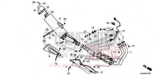 ABGAS-SCHALLDAEMPFER (CB500XG/CB500XAG/CB400XG/CB400XAG) CB500XAG de 2016